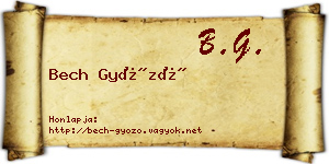 Bech Győző névjegykártya